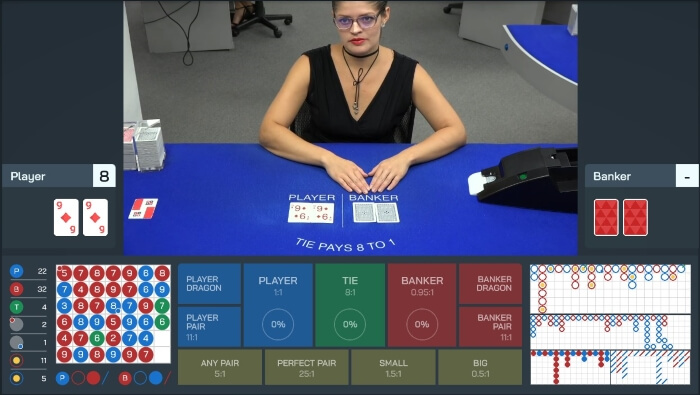Live Baccarat by Visionary iGaming at Free Spin Casino