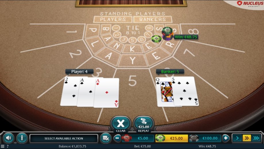 Baccarat by Nucleus Gaming at MyBookieCasino